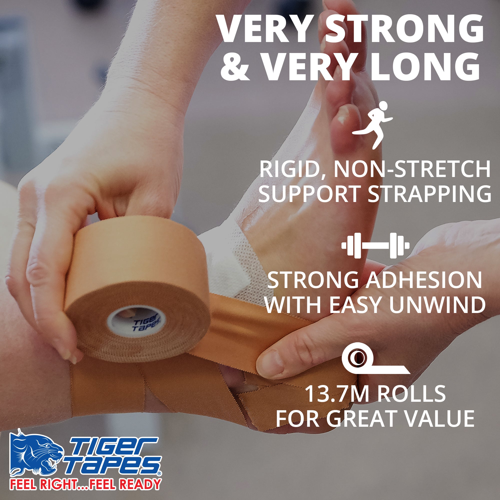 Tiger Tan Tape 13.7m  Heavy Duty Zinc Oxide Strapping – Tiger Tapes®
